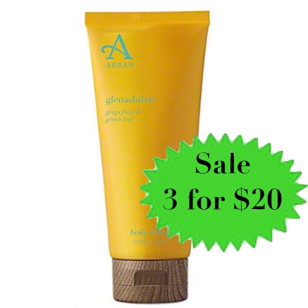 ARRAN GLENASHDALE BODY LOTION, 6.76 FL OZ Scotland brand skin care grapefruit